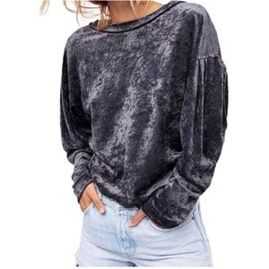 Free People Milan Velvet Scoop Neck Sweater